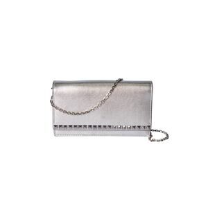 VALENTINO Silver Leather Rockstud Crossbody Bag